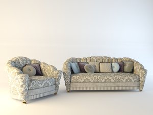 armchair sofa misuro salotti 3d max