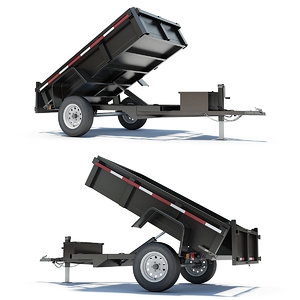 3d model utility trailer