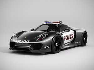 3d model porsche 918 spyder police