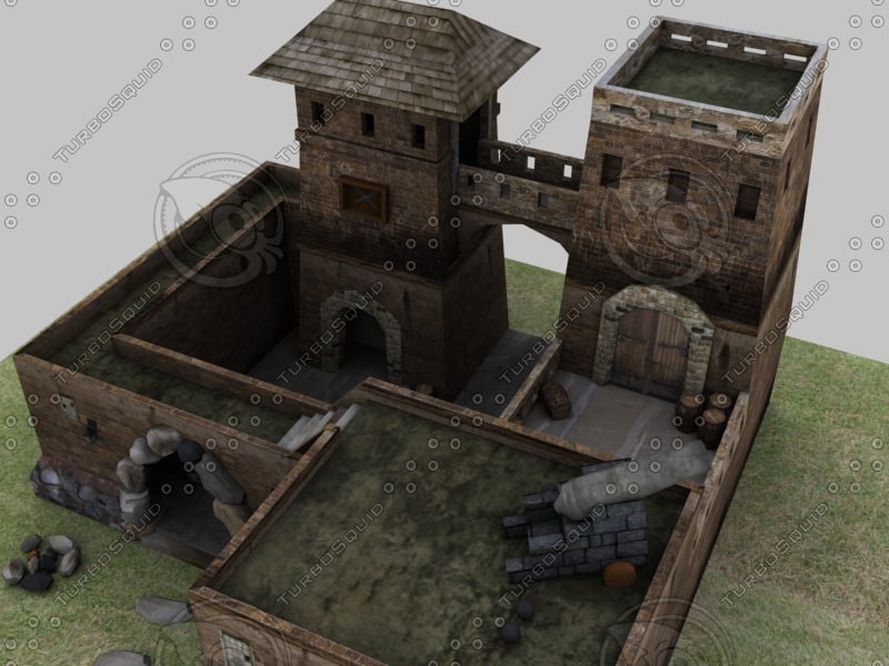 medieval fort 3d model