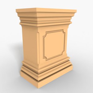 3d model interior plinth block