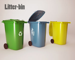 plastic litter bin 3d 3ds