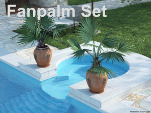 3dsmax fanpalm set palmtree