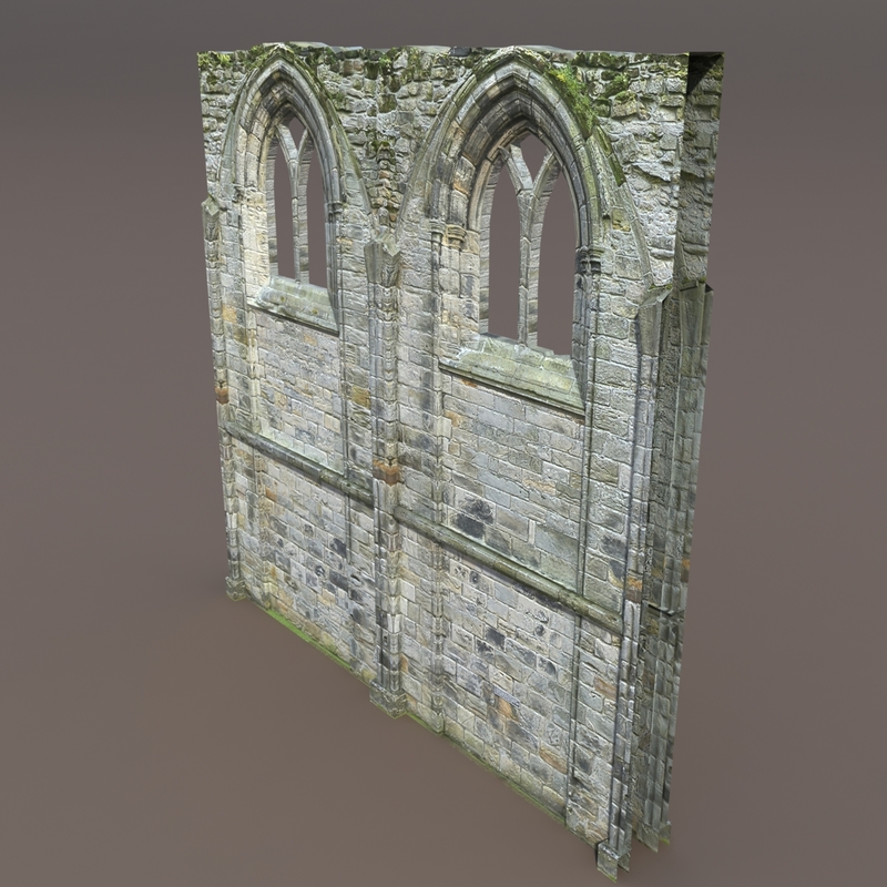 castle ruin wall 3d model