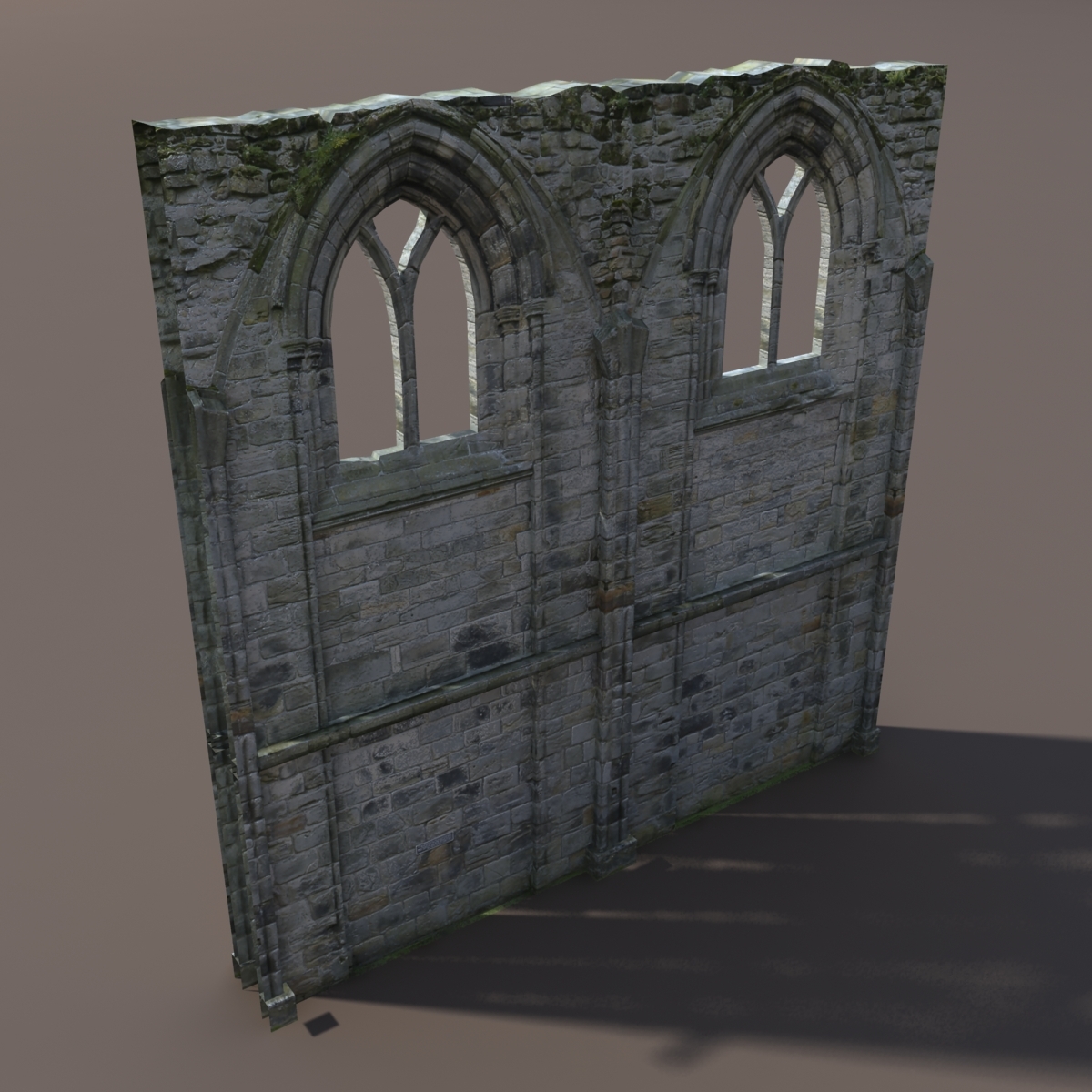 castle ruin wall 3d model