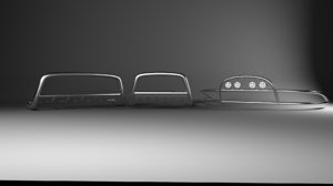 3d model bullbar chrome headlight