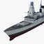 3d type 45 destroyer low-polygon