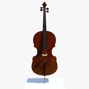3d glossy cello musical instrument