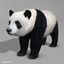 realistic panda 3d model