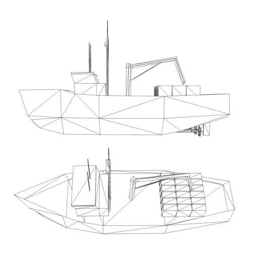 3d crab fishing boat