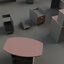 3d model set office furniture