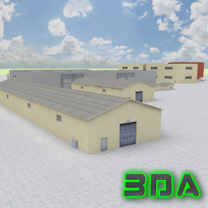 product industrial buildings 3d max