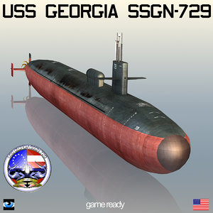 s submarine georgia ssgn-729 3d max