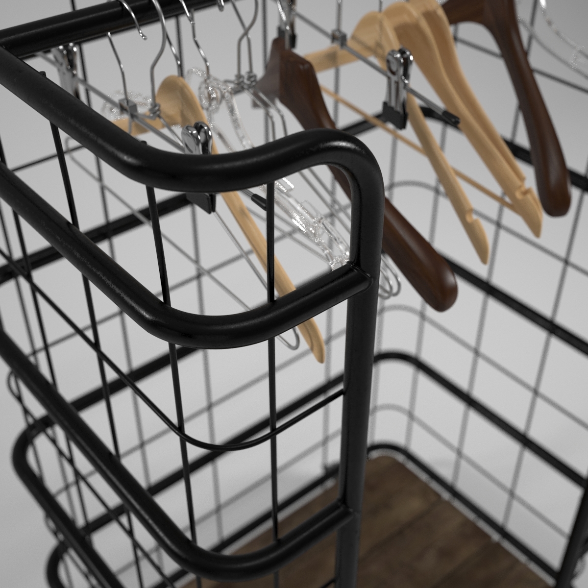 industrial style coat hanger 3d model