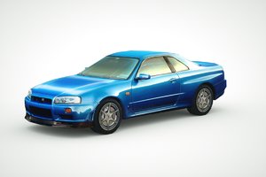 3d nissan gt-r skyline r34 model