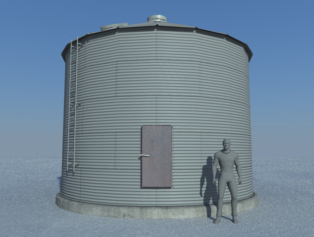 3d model grain bin old