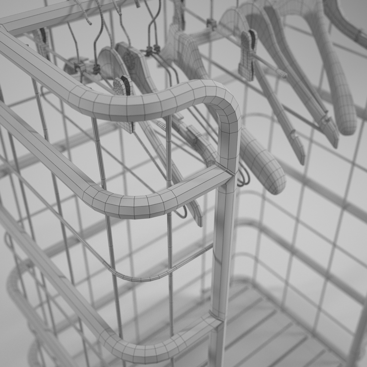 industrial style coat hanger 3d model