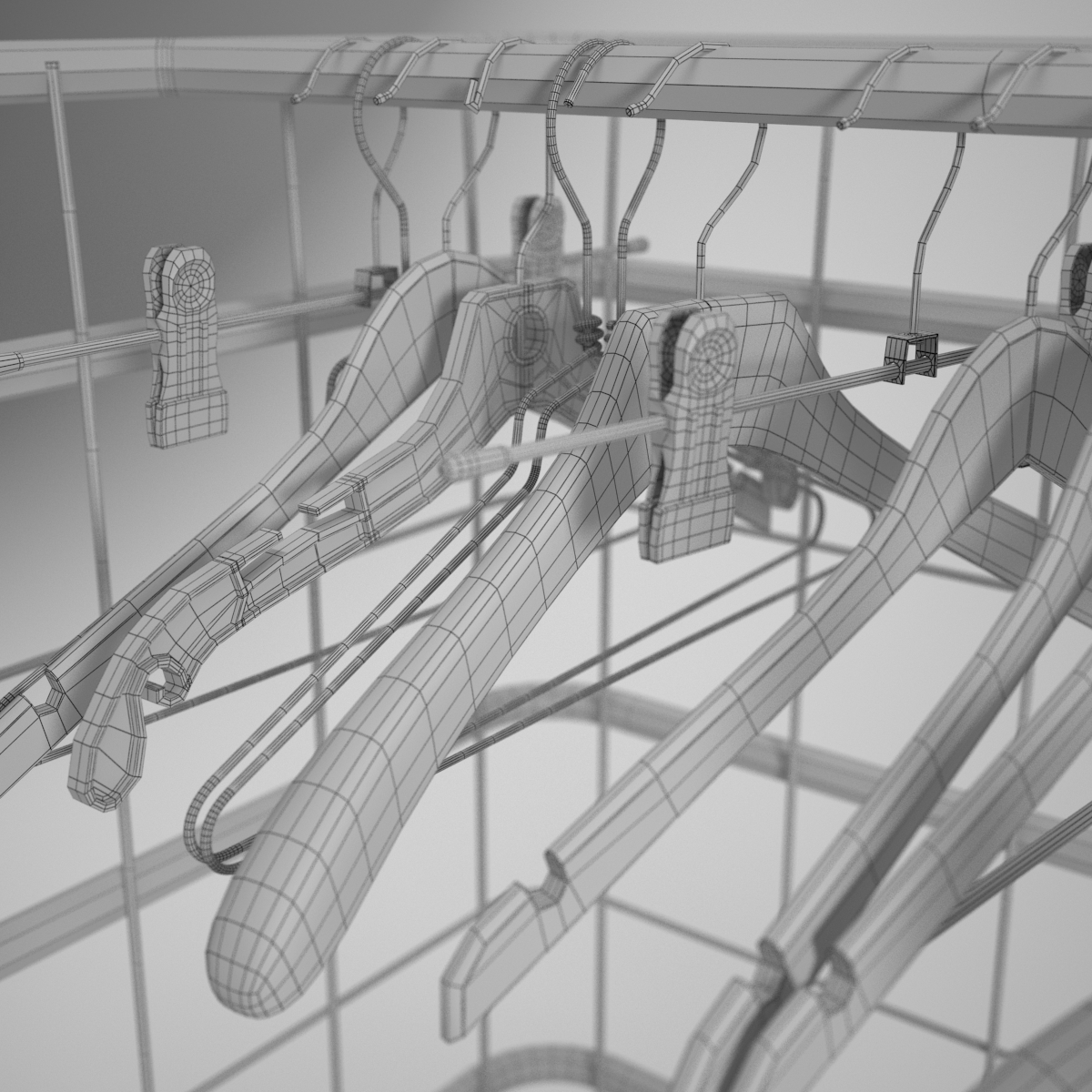 industrial style coat hanger 3d model