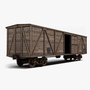 3d model boxcar wagon railway