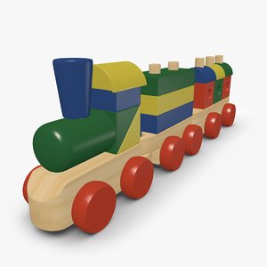 3d wooden toy train
