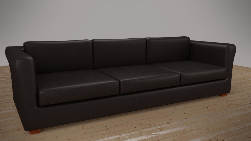 3d black leather sofa model