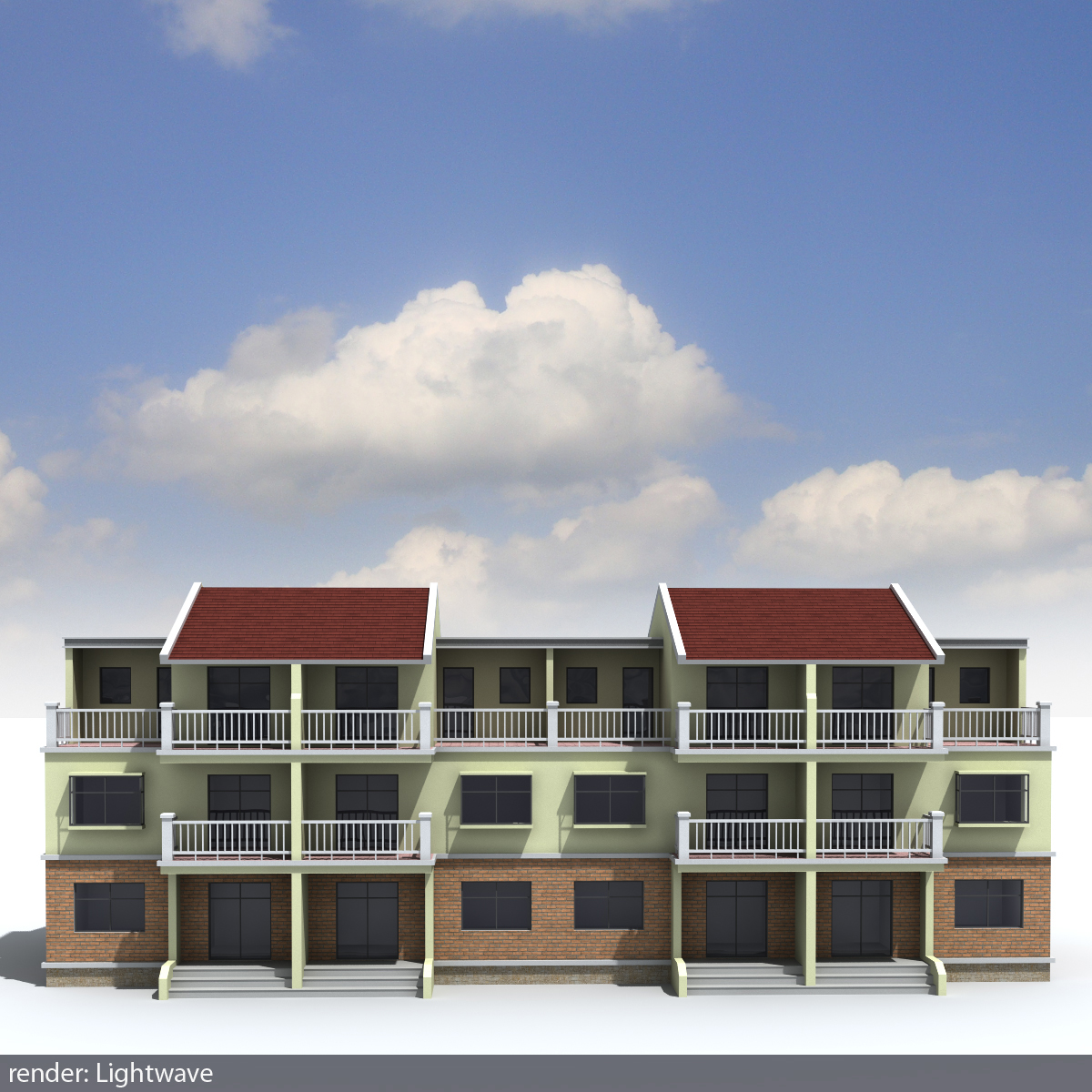 3d residential house 03 model