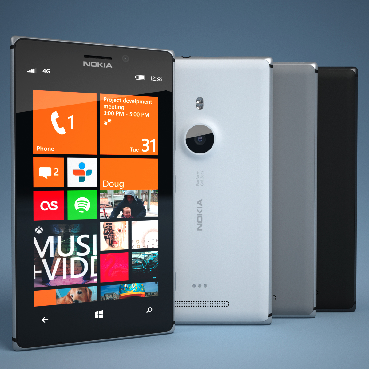 nokia lumia 925 smartphone 3d model