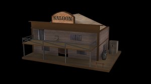 free wild west saloon 3d model