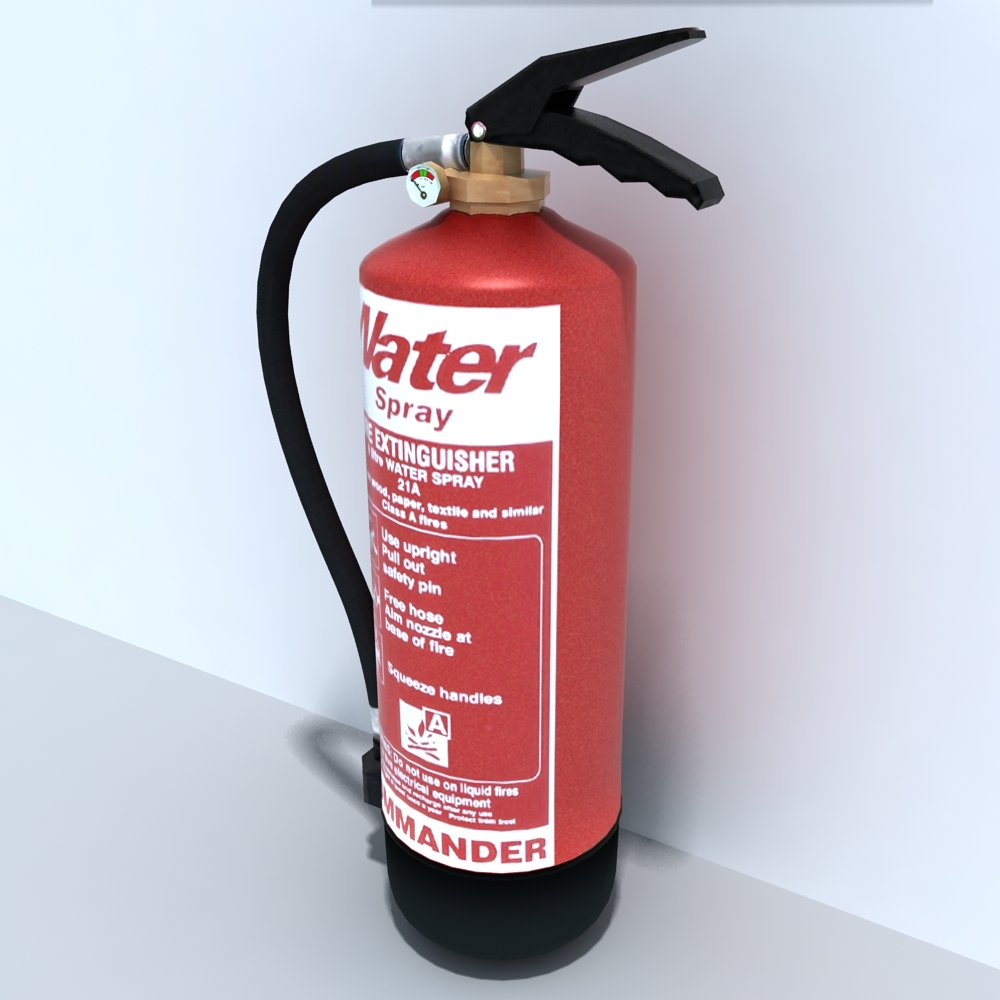 3d model set extinguishers