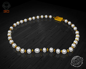3d pearl necklace model