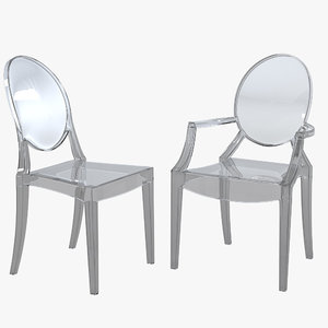 3d model kartell ghost dining chair