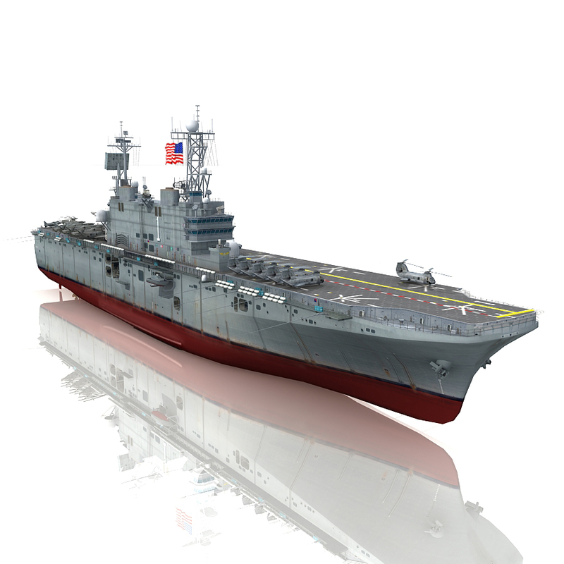 3d model uss tarawa lha 1