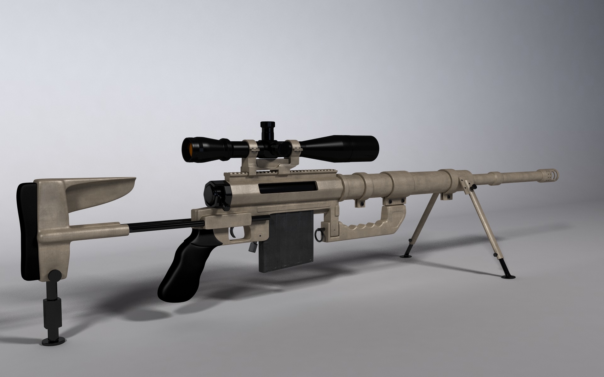 m200 sniper rifle 3d model