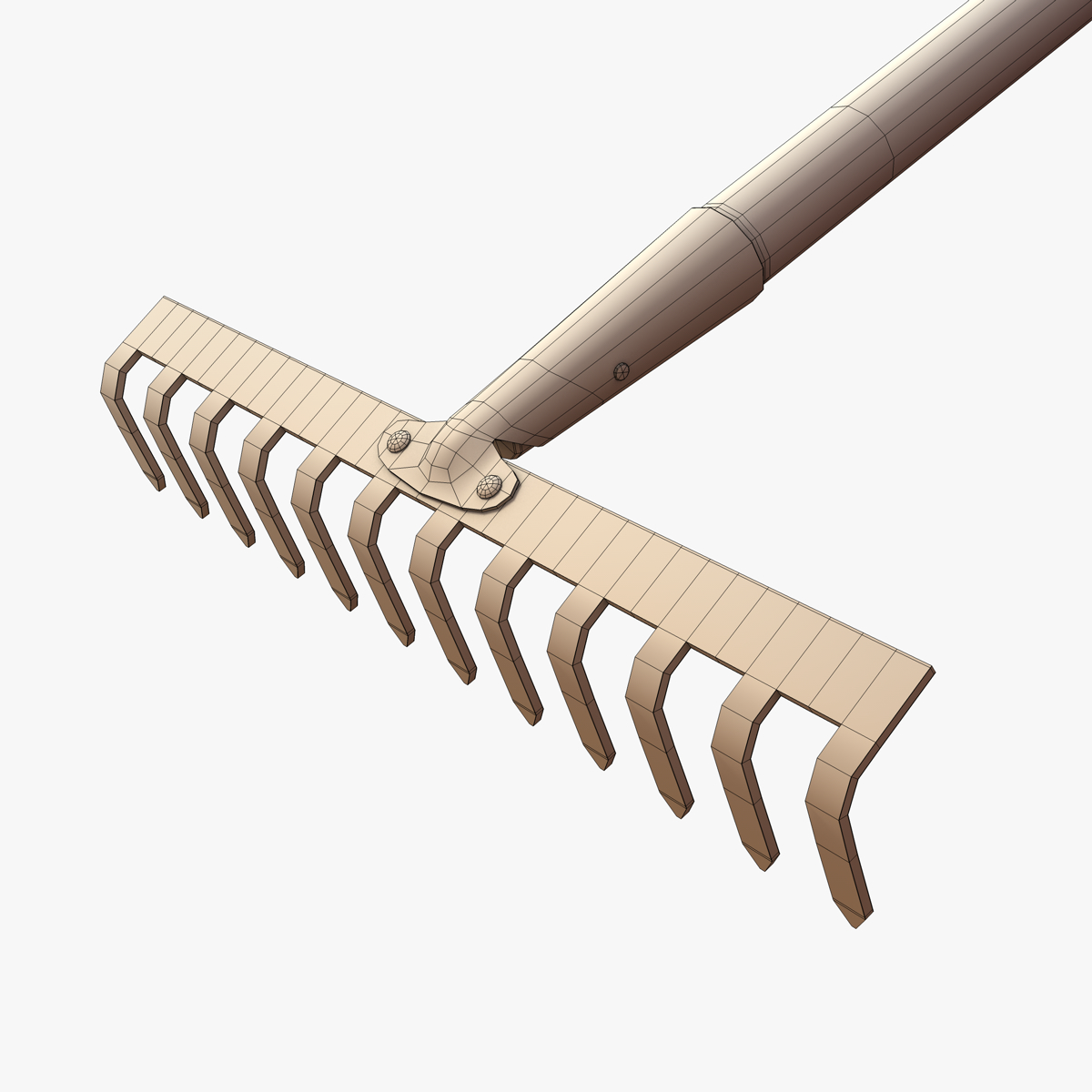 garden rake 3d obj
