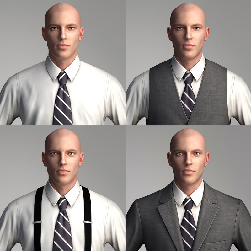 business people characters 3d max