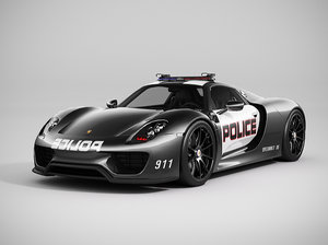 porsche 918 spyder police 3d model