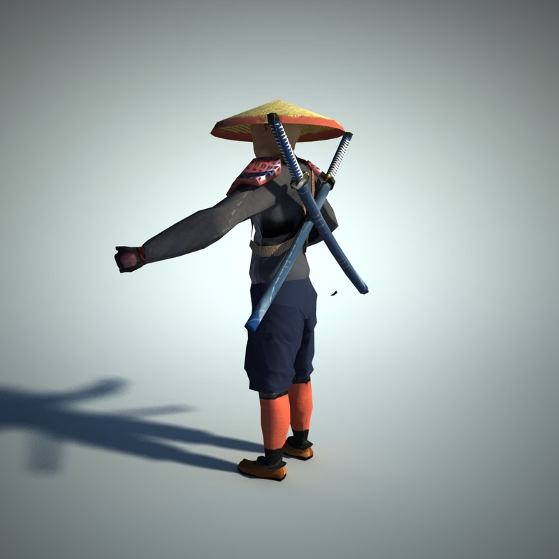 free character samurai 3d model