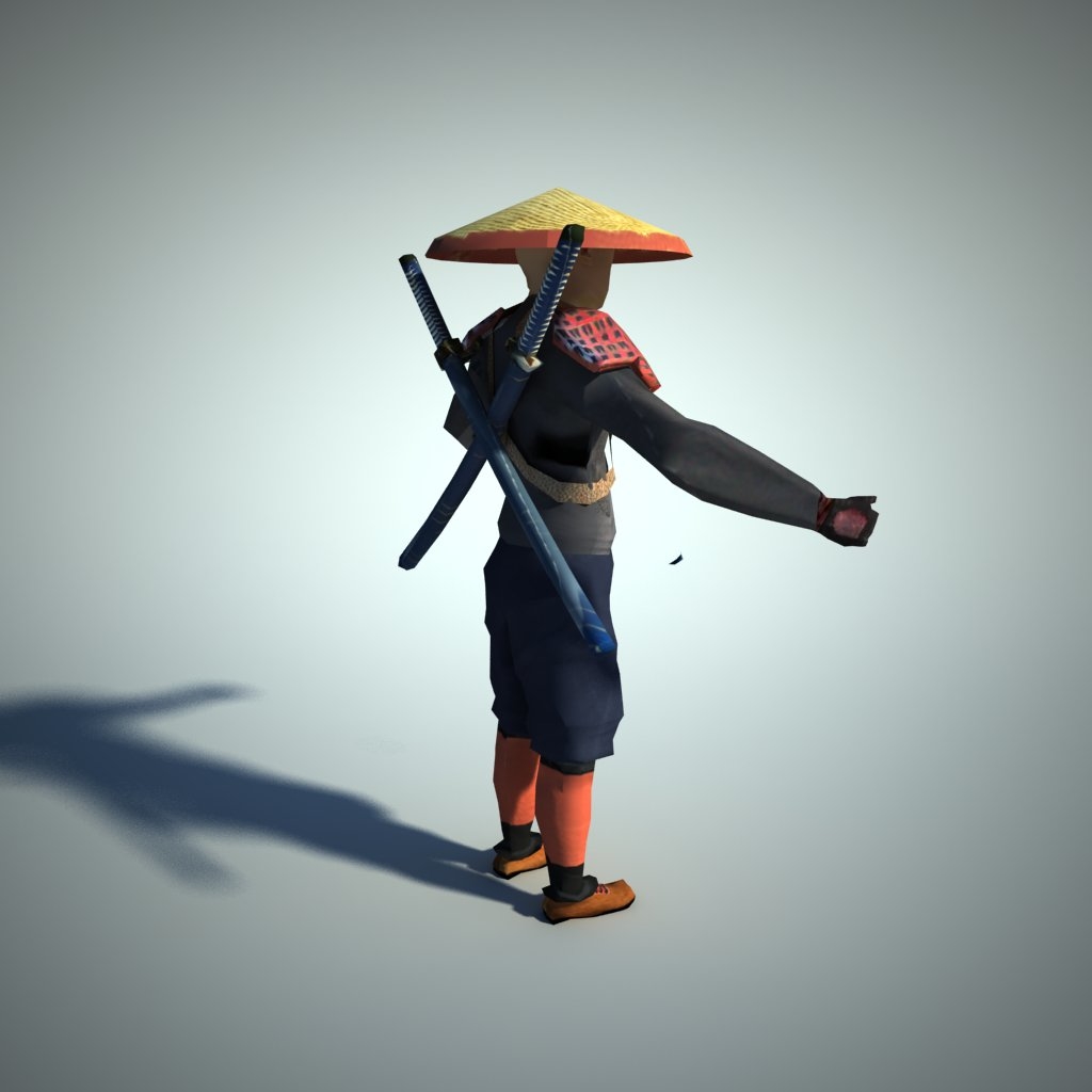 free character samurai 3d model