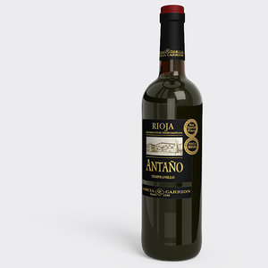 3d model red wine bottle
