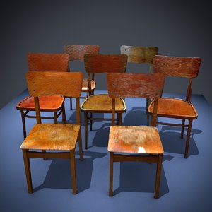 7 old chairs 3d 3ds