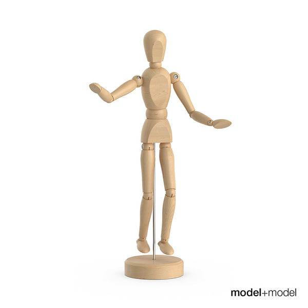 3d wooden man figure