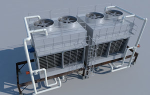 rooftop cooling tower 3d model