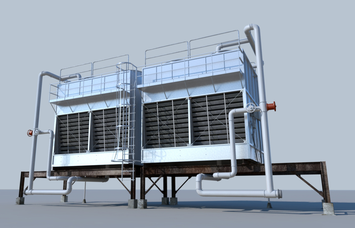rooftop cooling tower 3d model