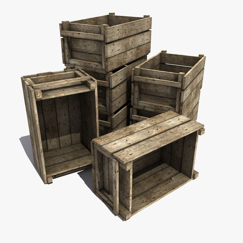 3d wooden crate model