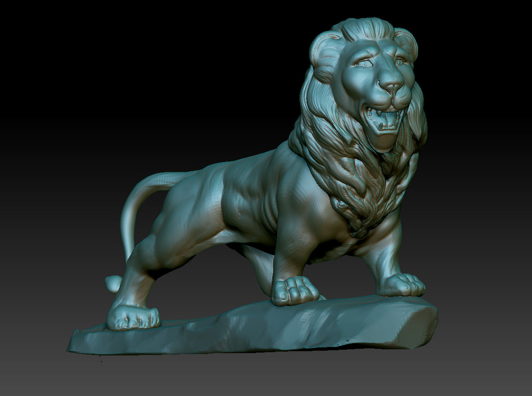 lion sculpture obj