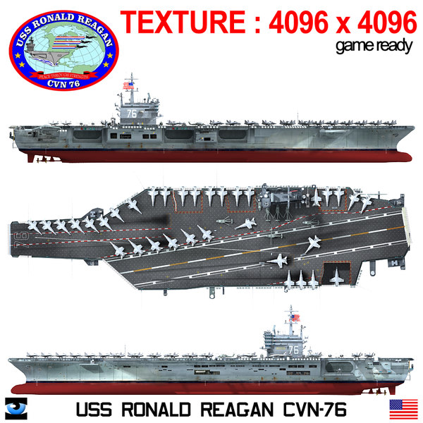 modelo 3d USS Ronald Reagan CVN-76 - TurboSquid 725843