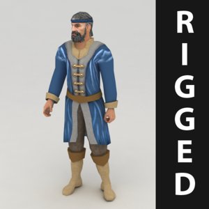 3dsmax worker rigged
