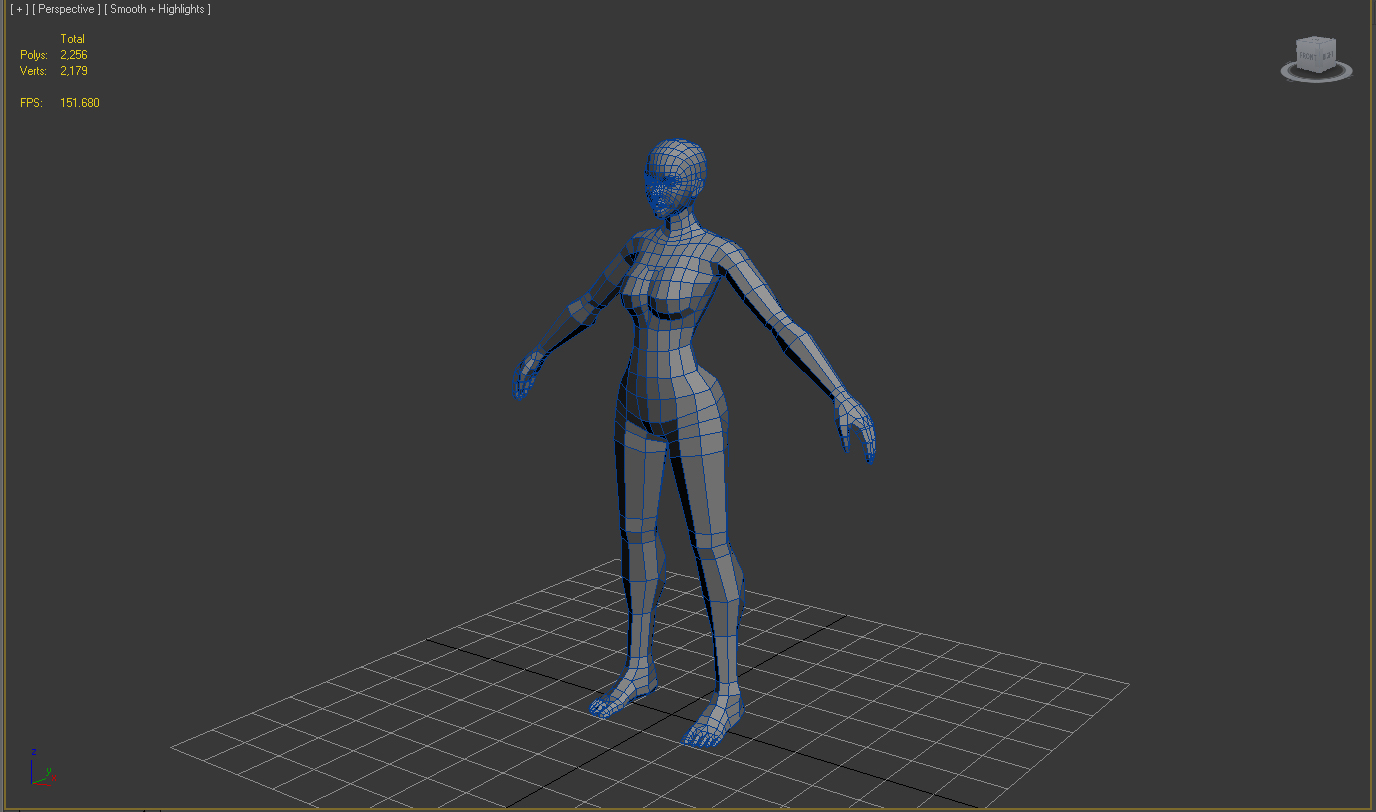 女性低聚底网3d模型