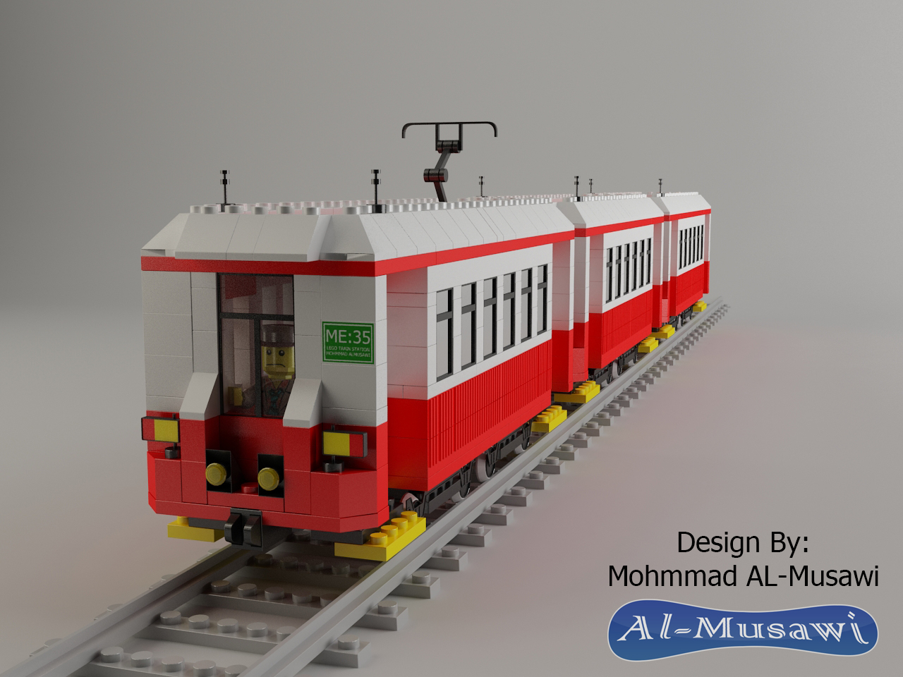 3d model lego train station character