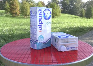 caja leche alpura 3d model